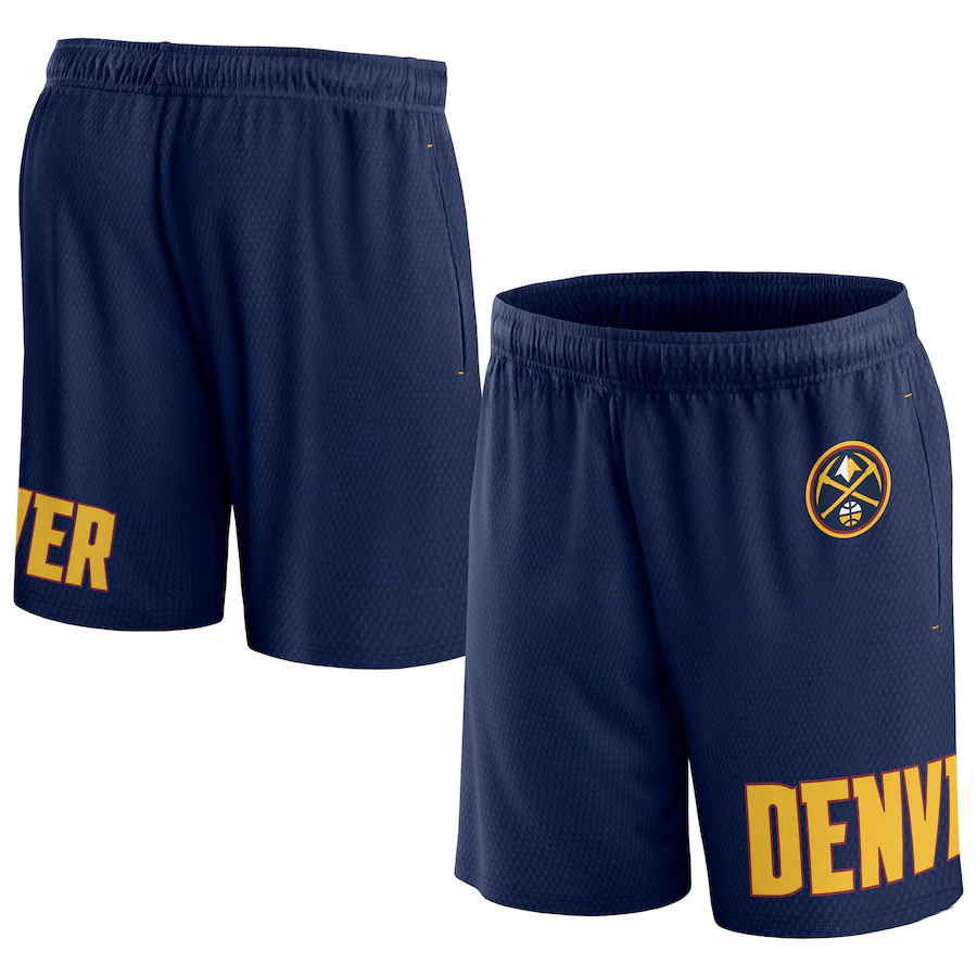 Men's Denver Nuggets Navy Free Throw Mesh Shorts Men's Denver Nuggets Navy Free Throw Mesh Shorts